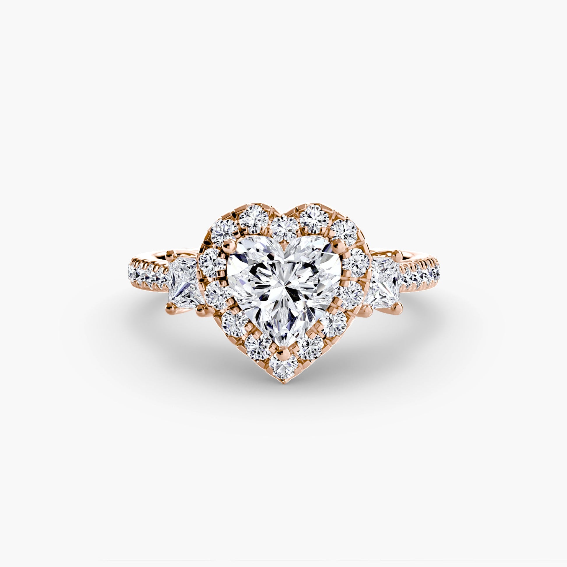 Three-Stone Ring with Halo 2 AG & CO Jewellery