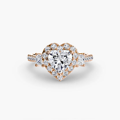Three-Stone Ring with Halo 2 AG & CO Jewellery