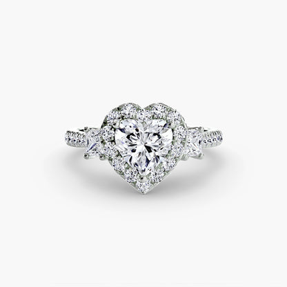 Three-Stone Ring with Halo 2 AG & CO Jewellery