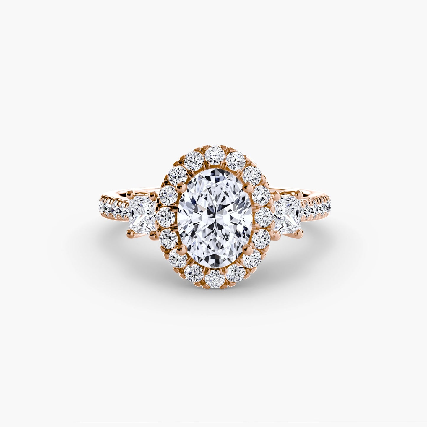 three-stone ring with halo 2 ag & co jewellery