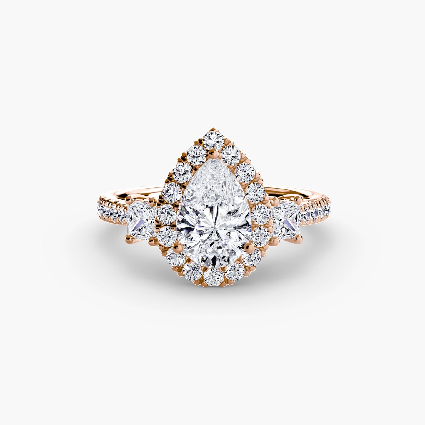 three-stone ring with halo 2 ag & co jewellery