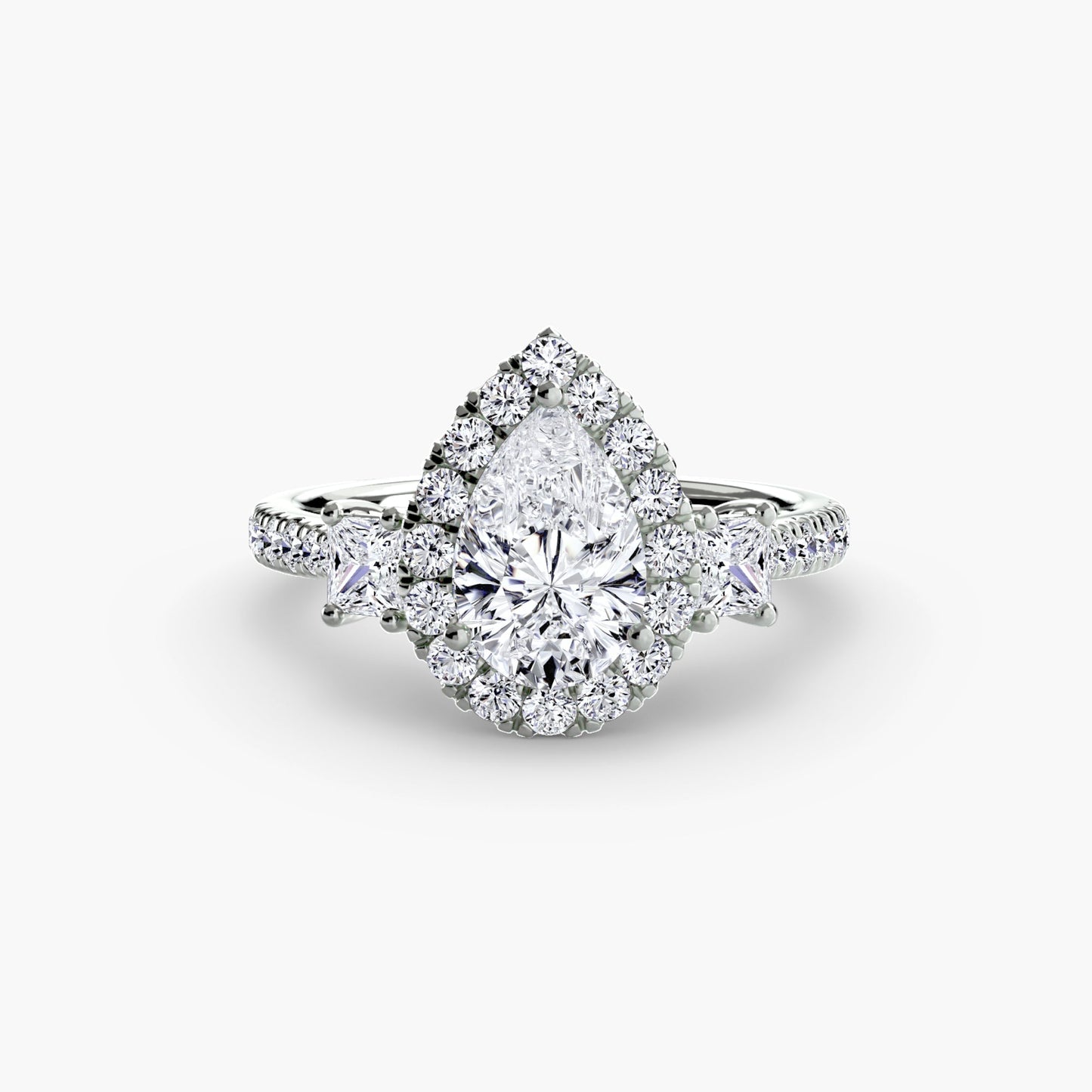 three-stone ring with halo 2 ag & co jewellery