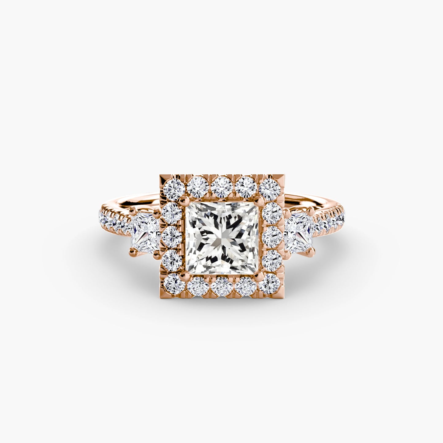 three-stone ring with halo 2 ag & co jewellery