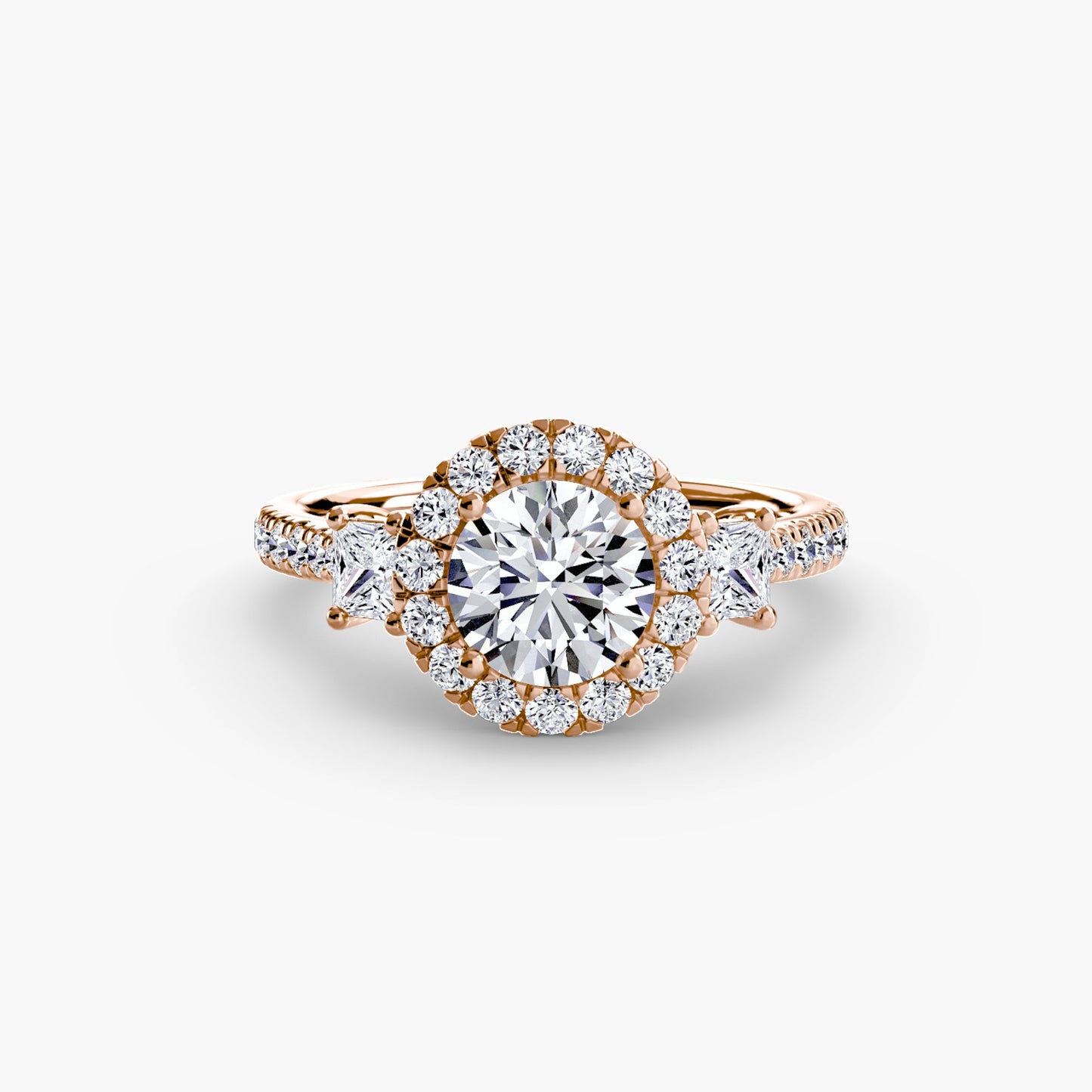 three-stone ring with halo 2 ag & co jewellery