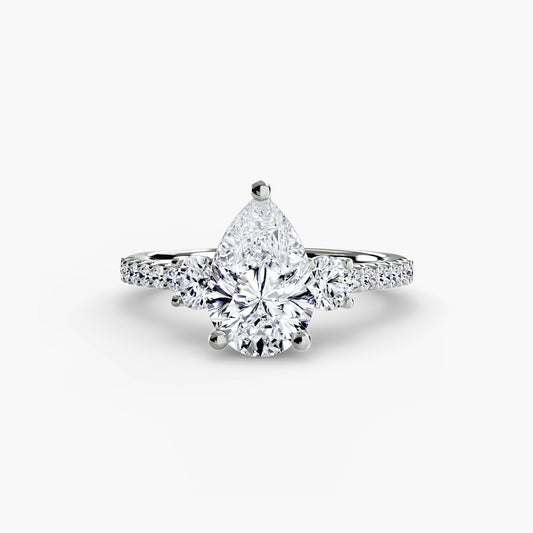Three-Stone Ring with Pavé Band 5 AG & CO Jewellery