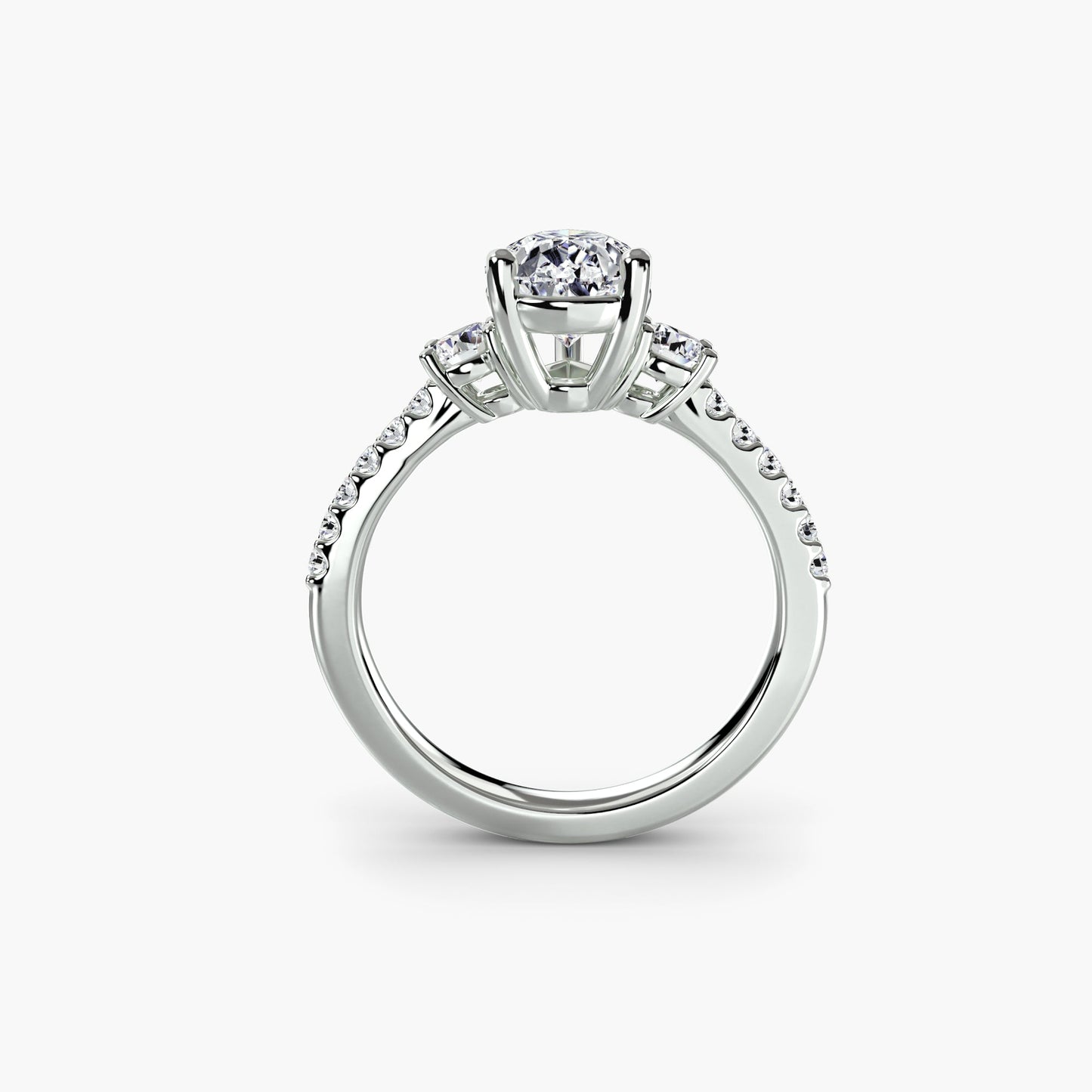 three-stone ring with pavé band 5 ag & co jewellery