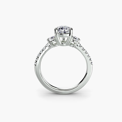 Three-Stone Ring with Pavé Band 5 AG & CO Jewellery
