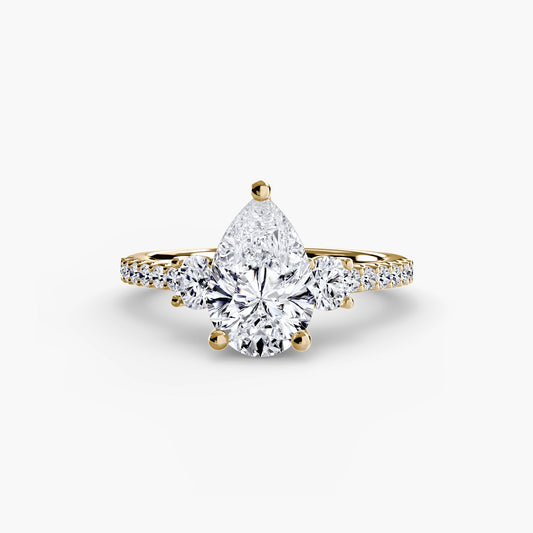 Three-Stone Ring with Pavé Band 5 AG & CO Jewellery
