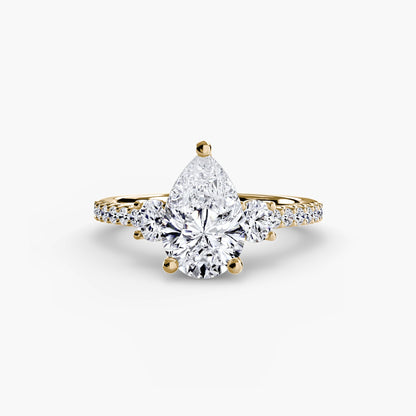 Three-Stone Ring with Pavé Band 5 AG & CO Jewellery