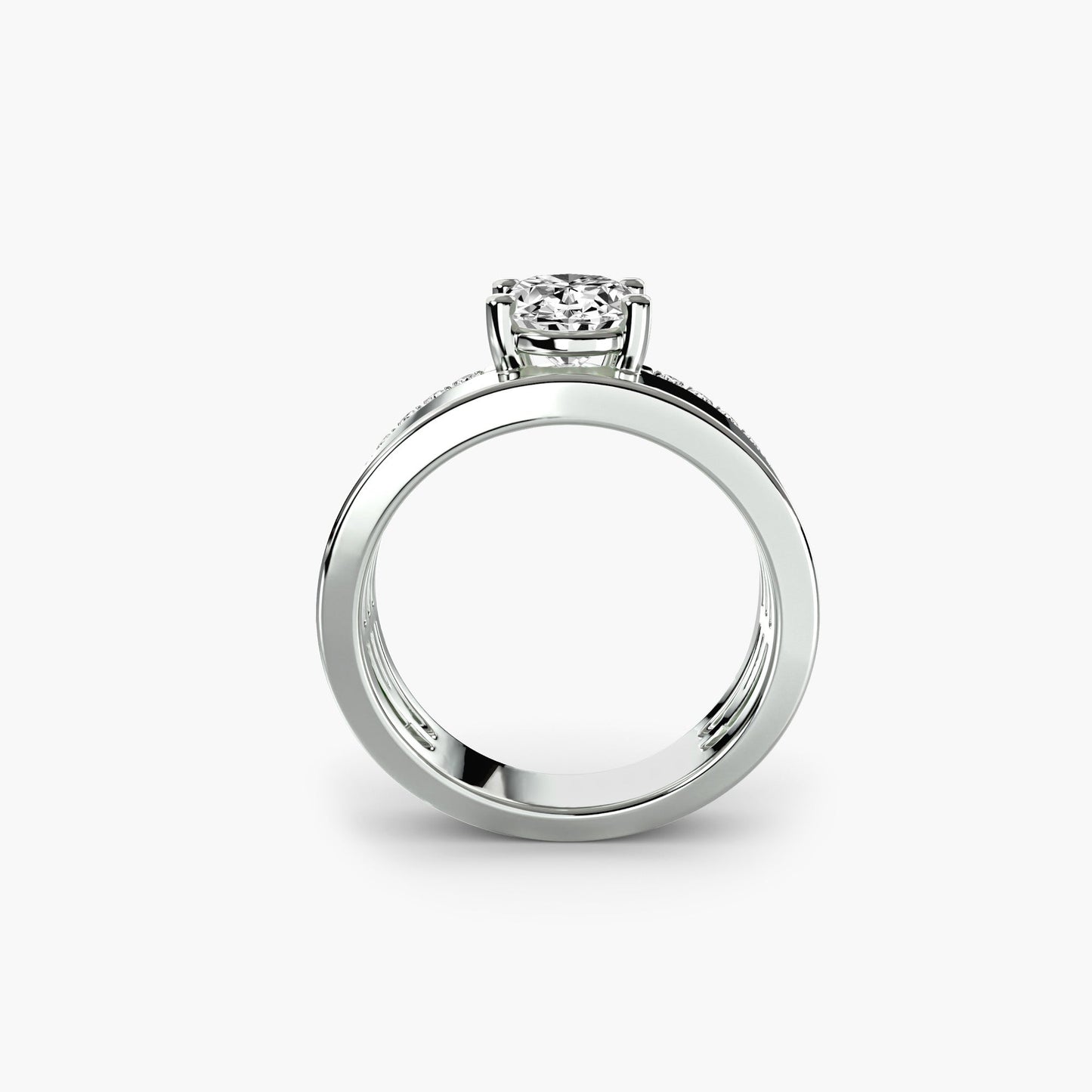 wide band solitaire with pavé band ag & co jewellery