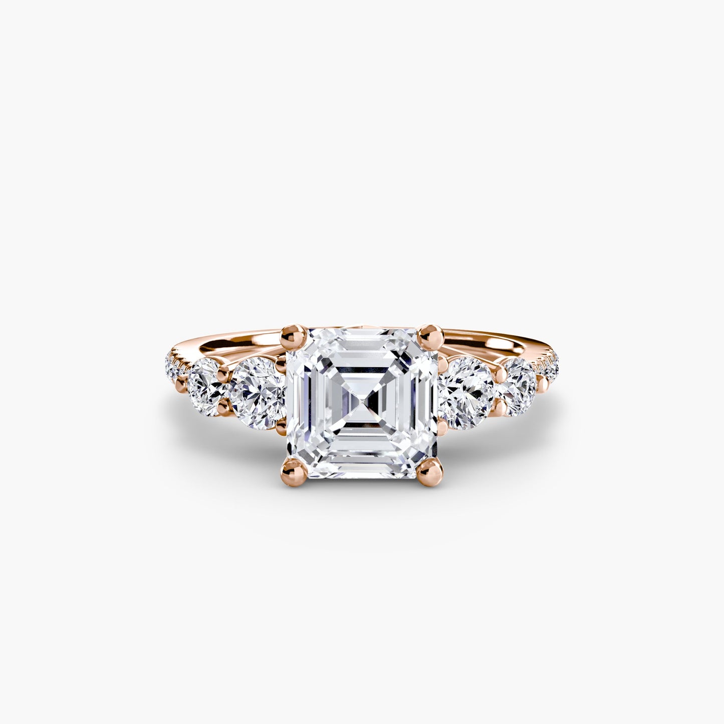 five stone ring with pavé band ag & co jewellery