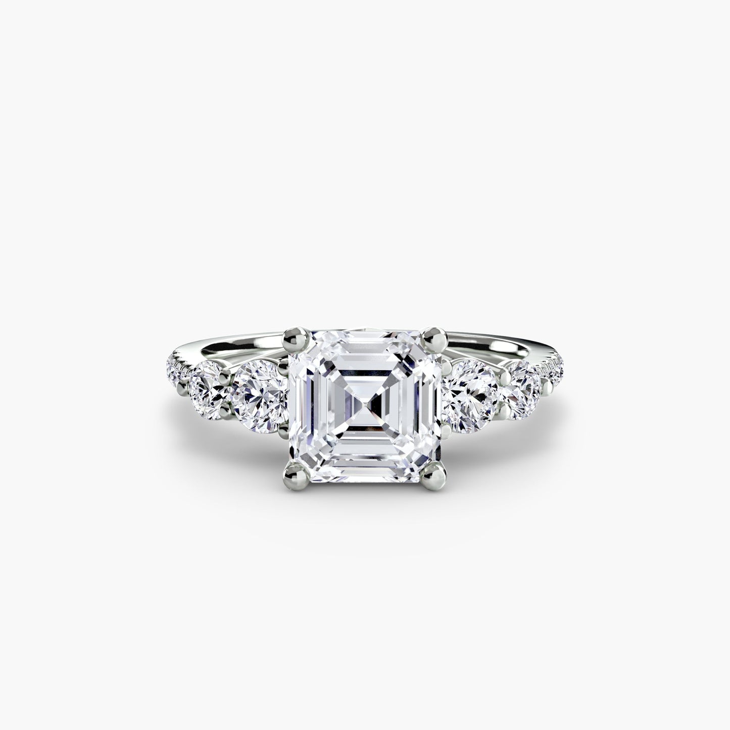 five stone ring with pavé band ag & co jewellery