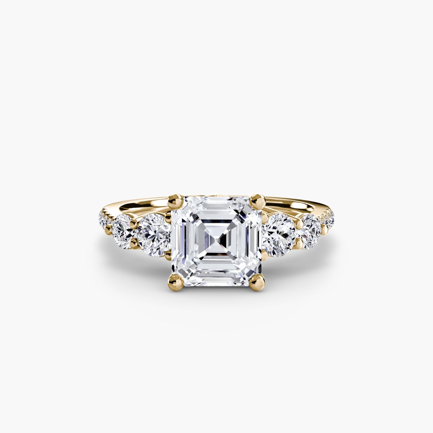 five stone ring with pavé band ag & co jewellery