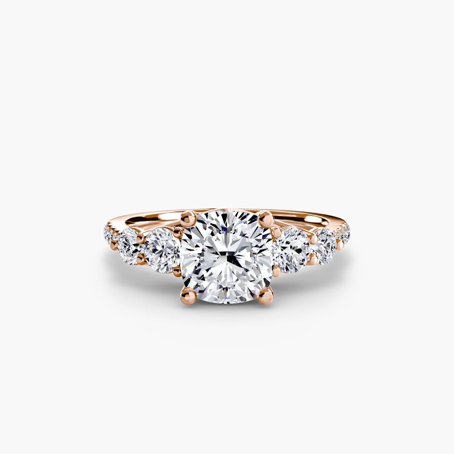 five stone ring with pavé band ag & co jewellery