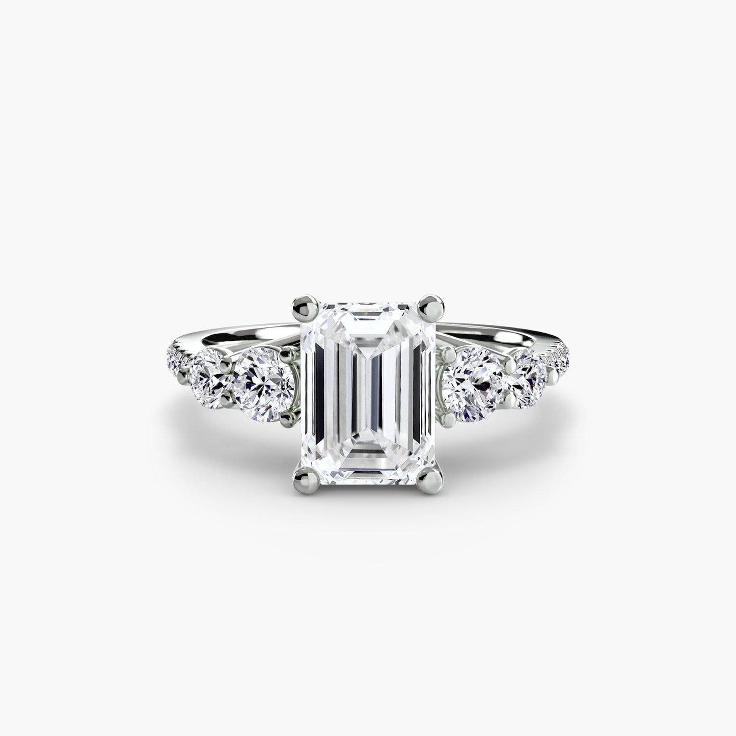 five stone ring with pavé band ag & co jewellery
