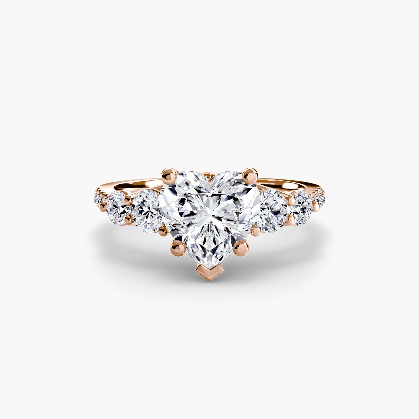 five stone ring with pavé band ag & co jewellery