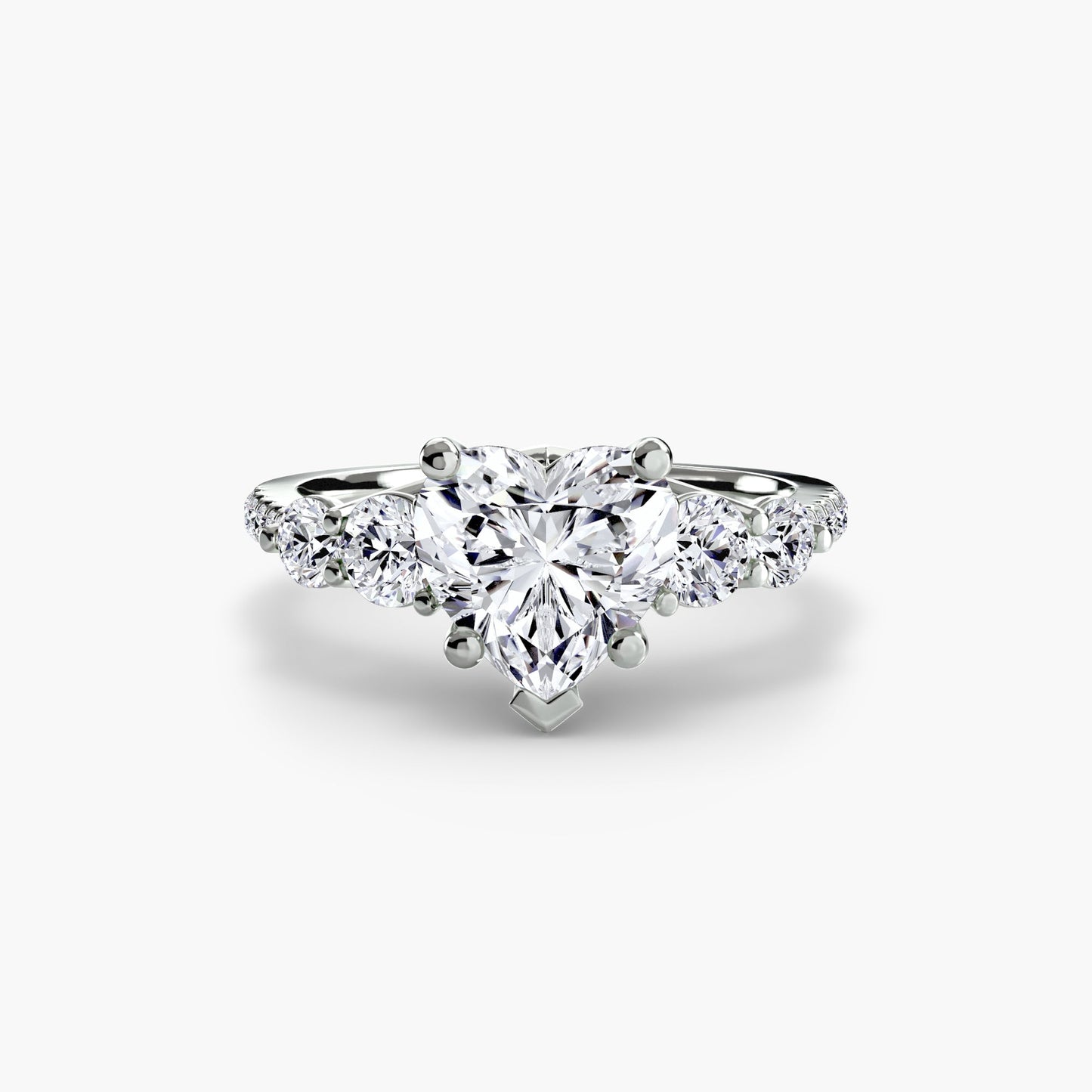 five stone ring with pavé band ag & co jewellery