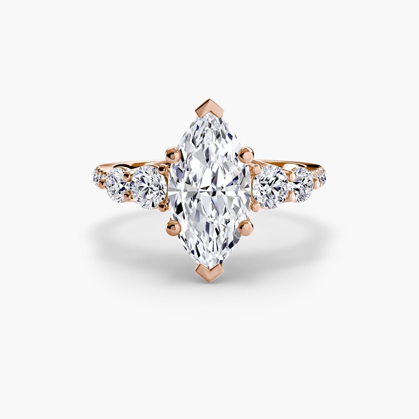 five stone ring with pavé band ag & co jewellery