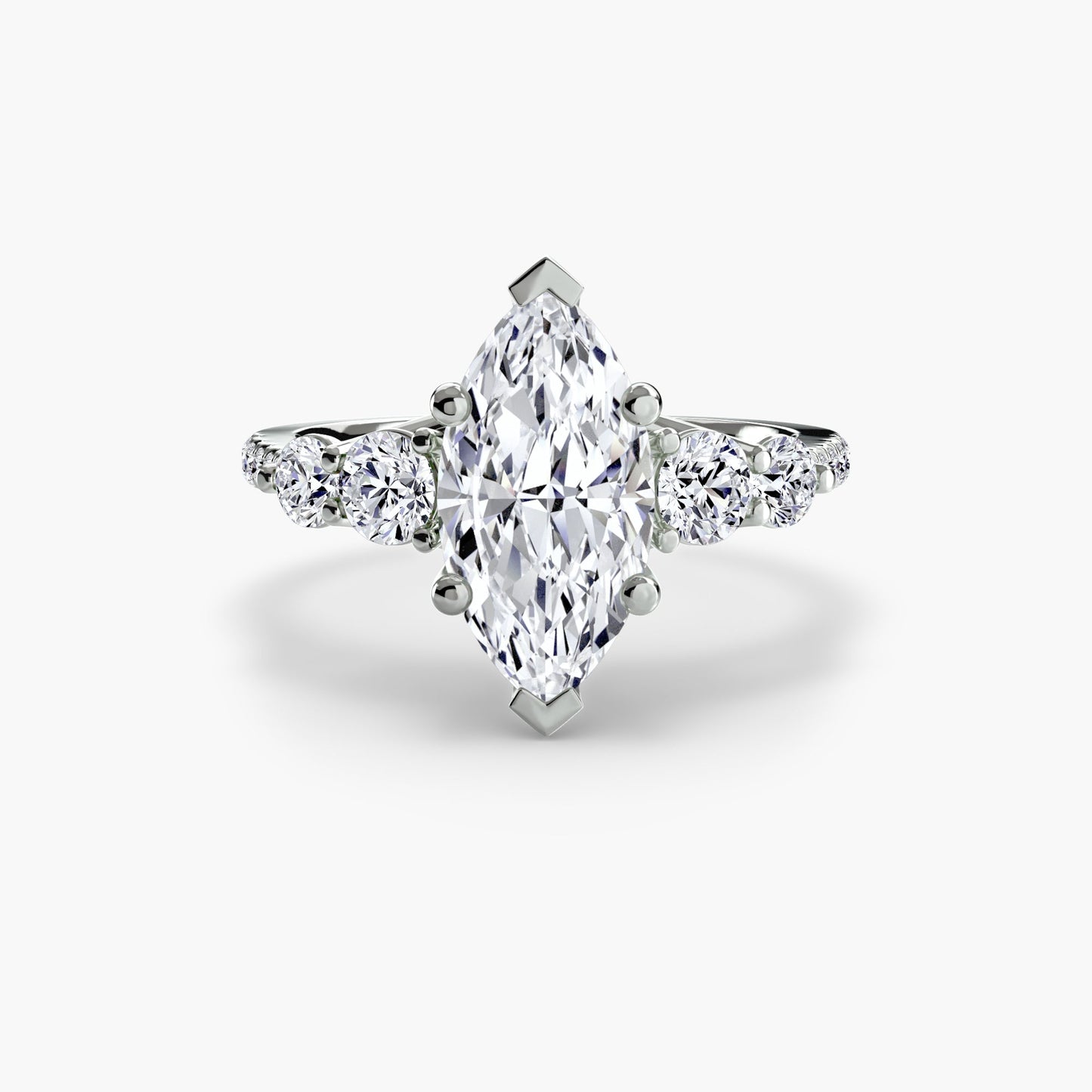 five stone ring with pavé band ag & co jewellery