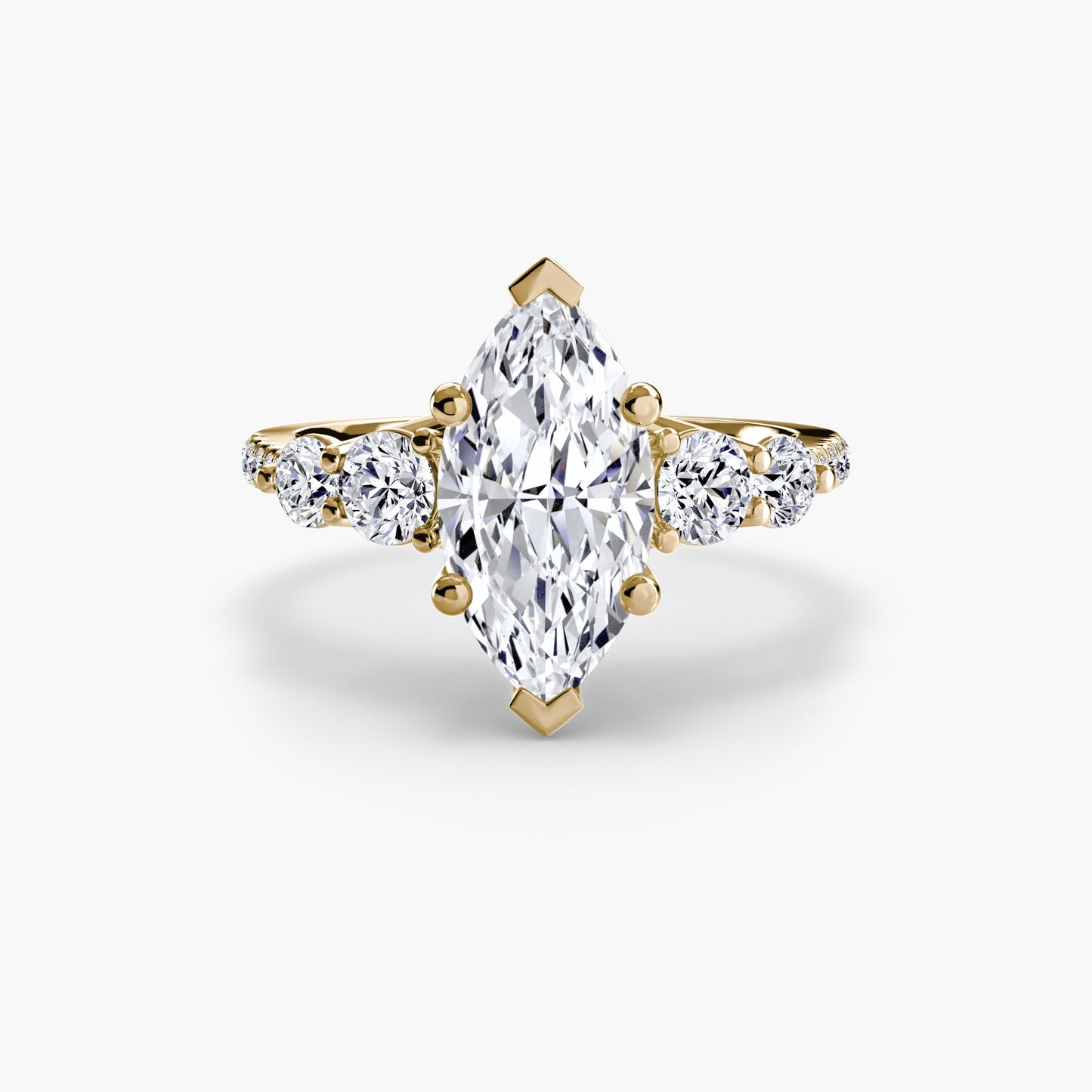five stone ring with pavé band ag & co jewellery