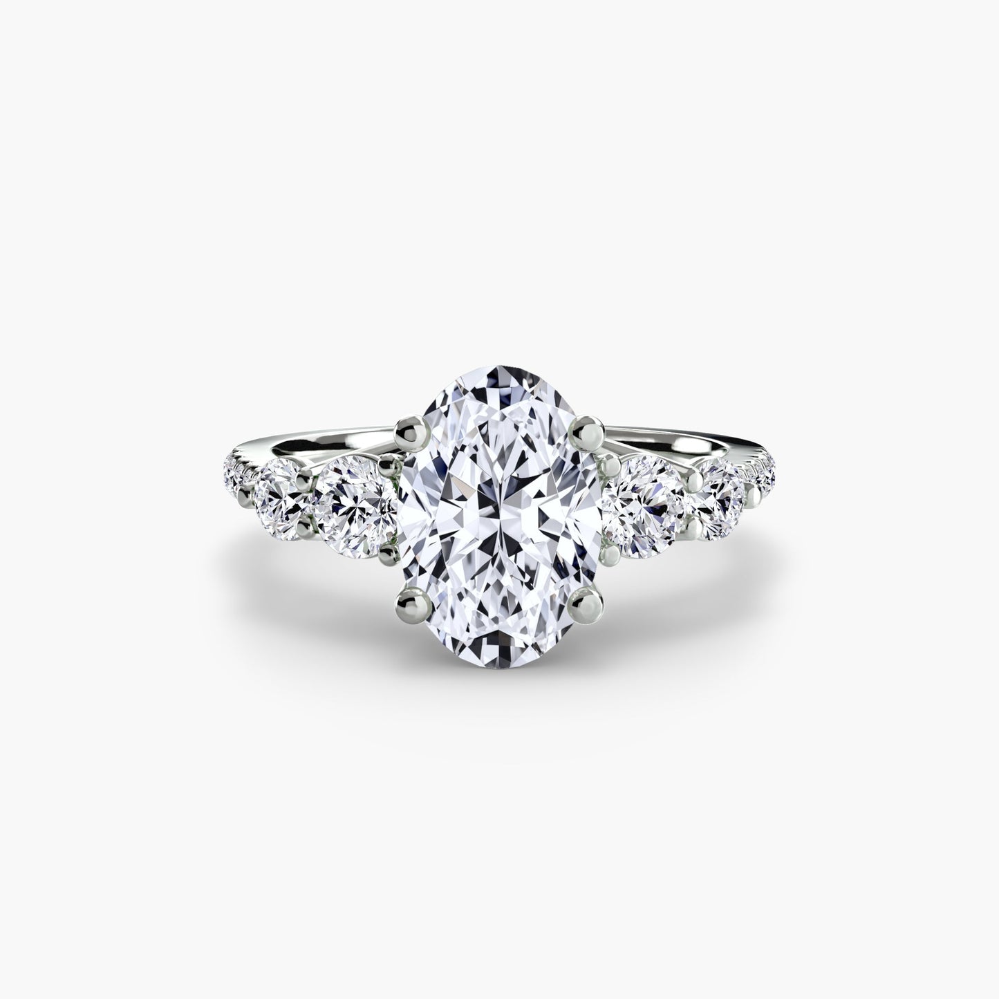 five stone ring with pavé band ag & co jewellery