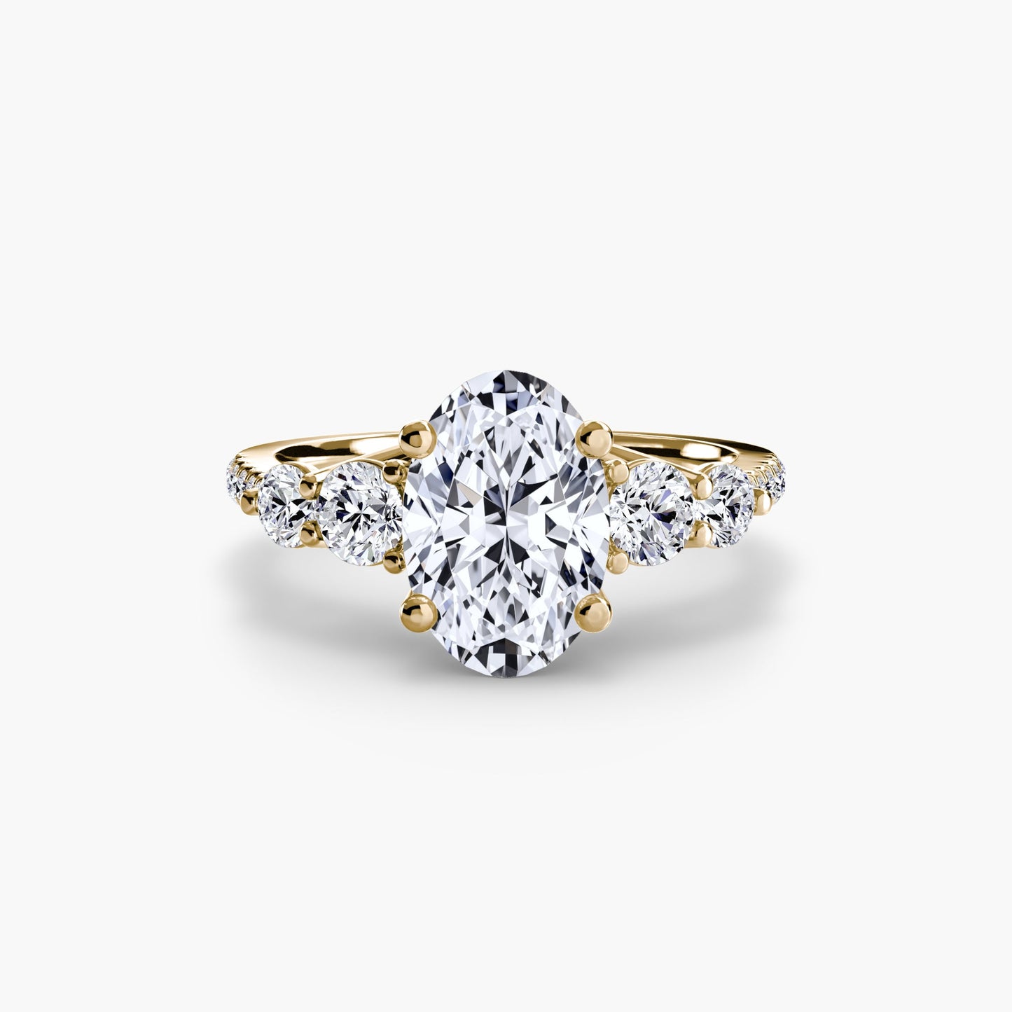 five stone ring with pavé band ag & co jewellery