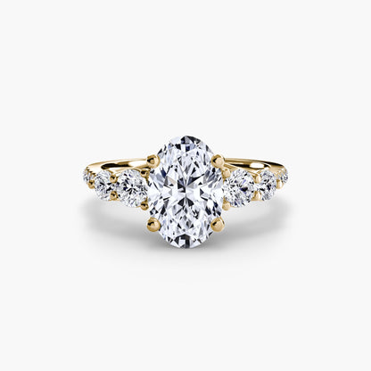 Five Stone Ring with Pavé Band AG & CO Jewellery