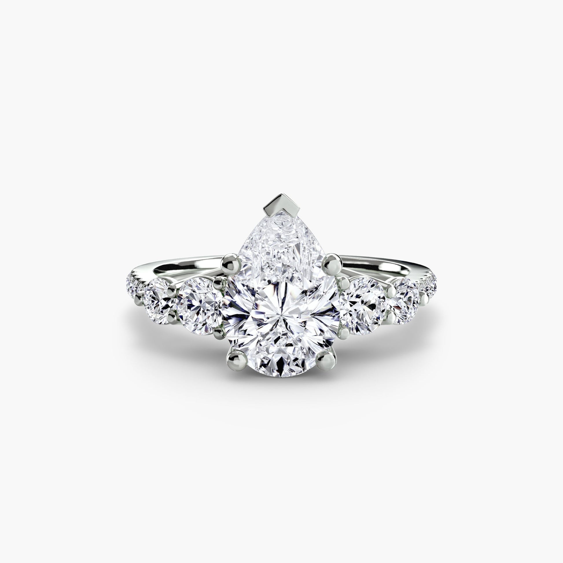 Five Stone Ring with Pavé Band AG & CO Jewellery