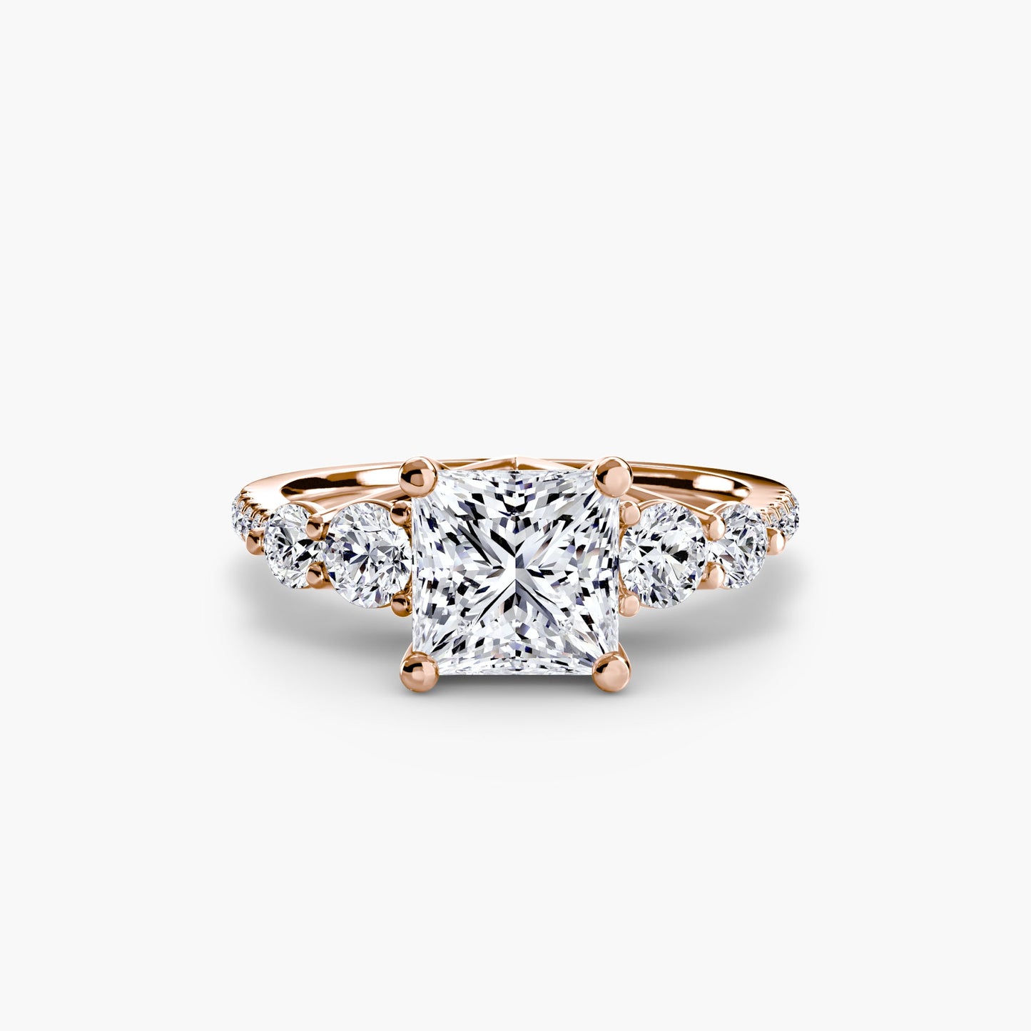 five stone ring with pavé band ag & co jewellery