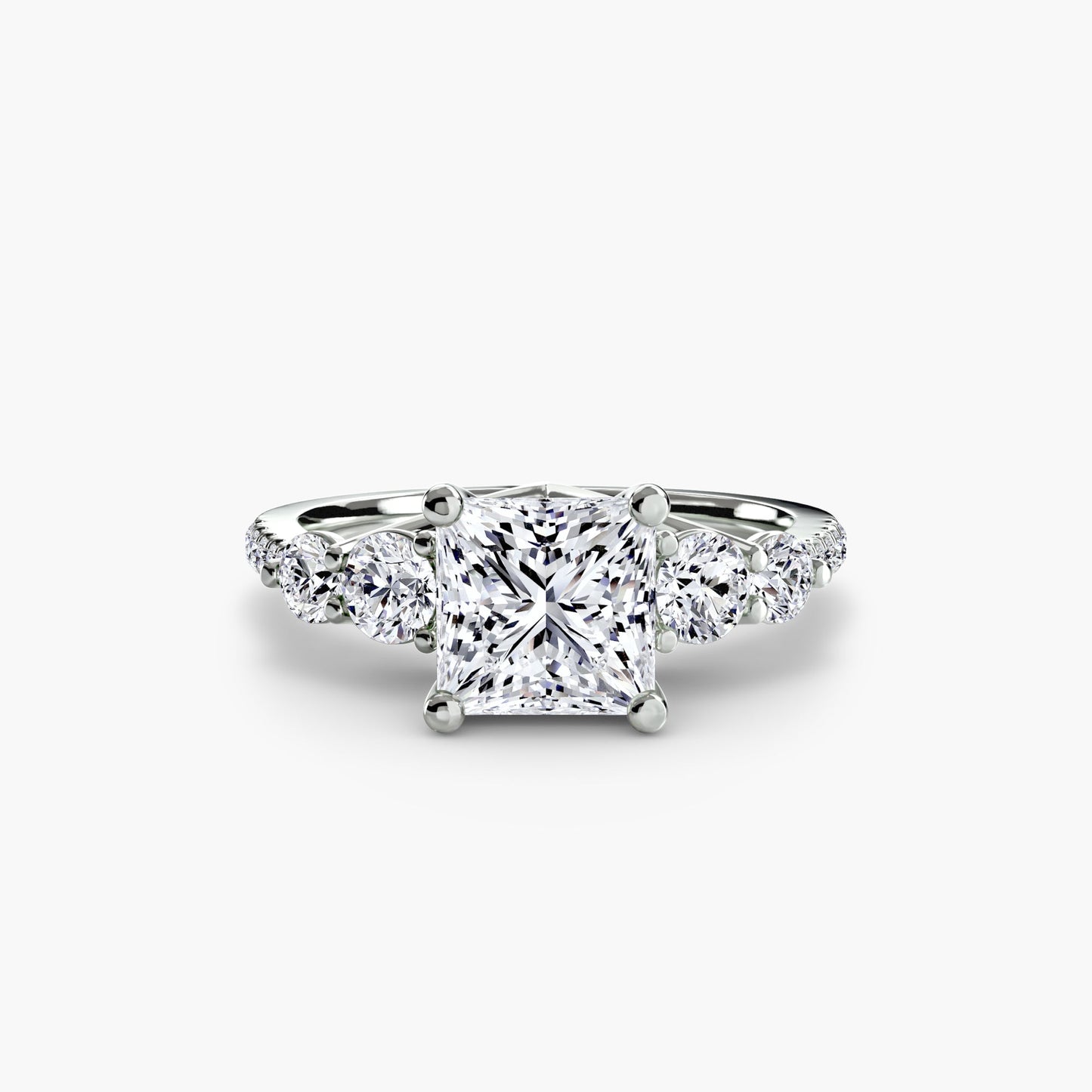 five stone ring with pavé band ag & co jewellery
