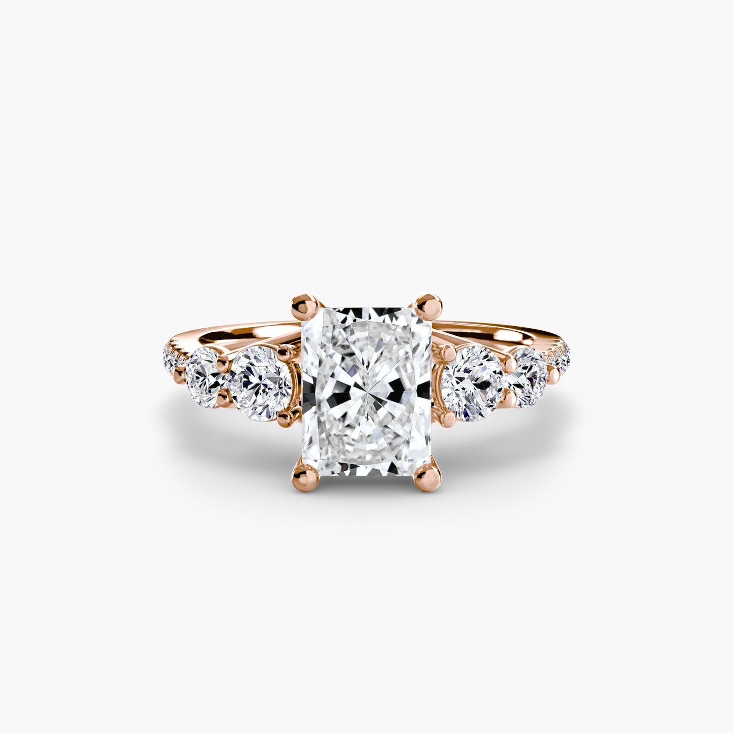 five stone ring with pavé band ag & co jewellery