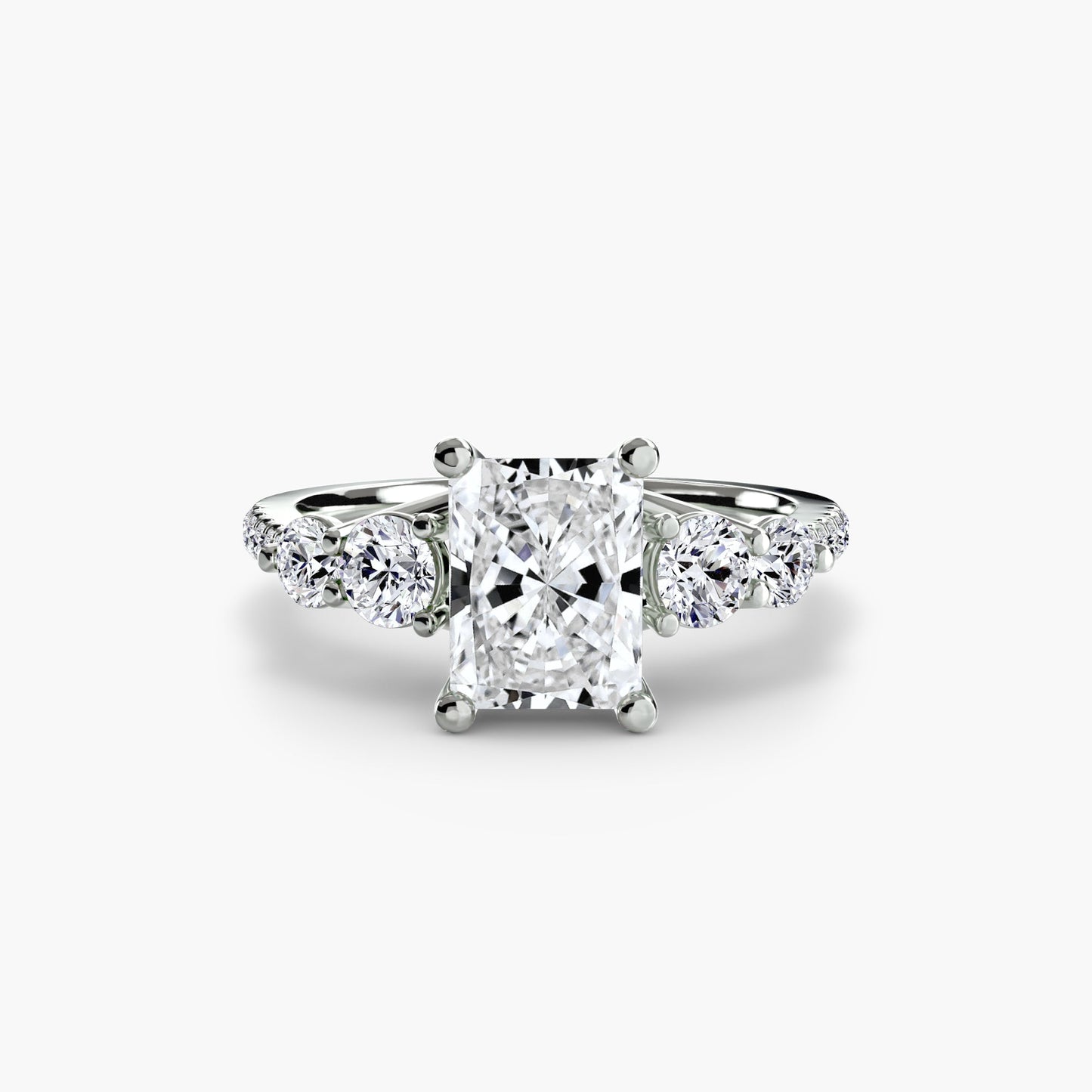 five stone ring with pavé band ag & co jewellery