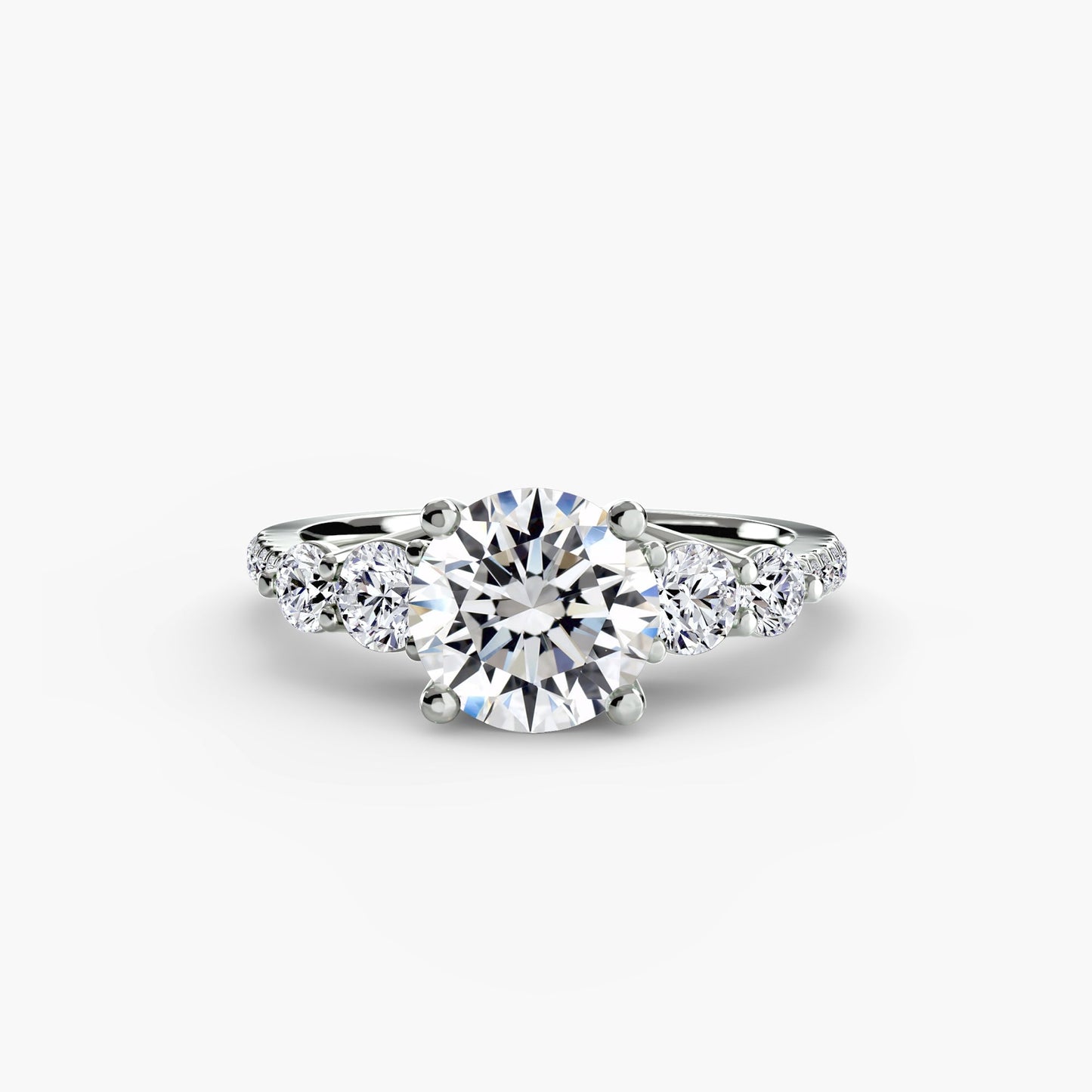 five stone ring with pavé band ag & co jewellery