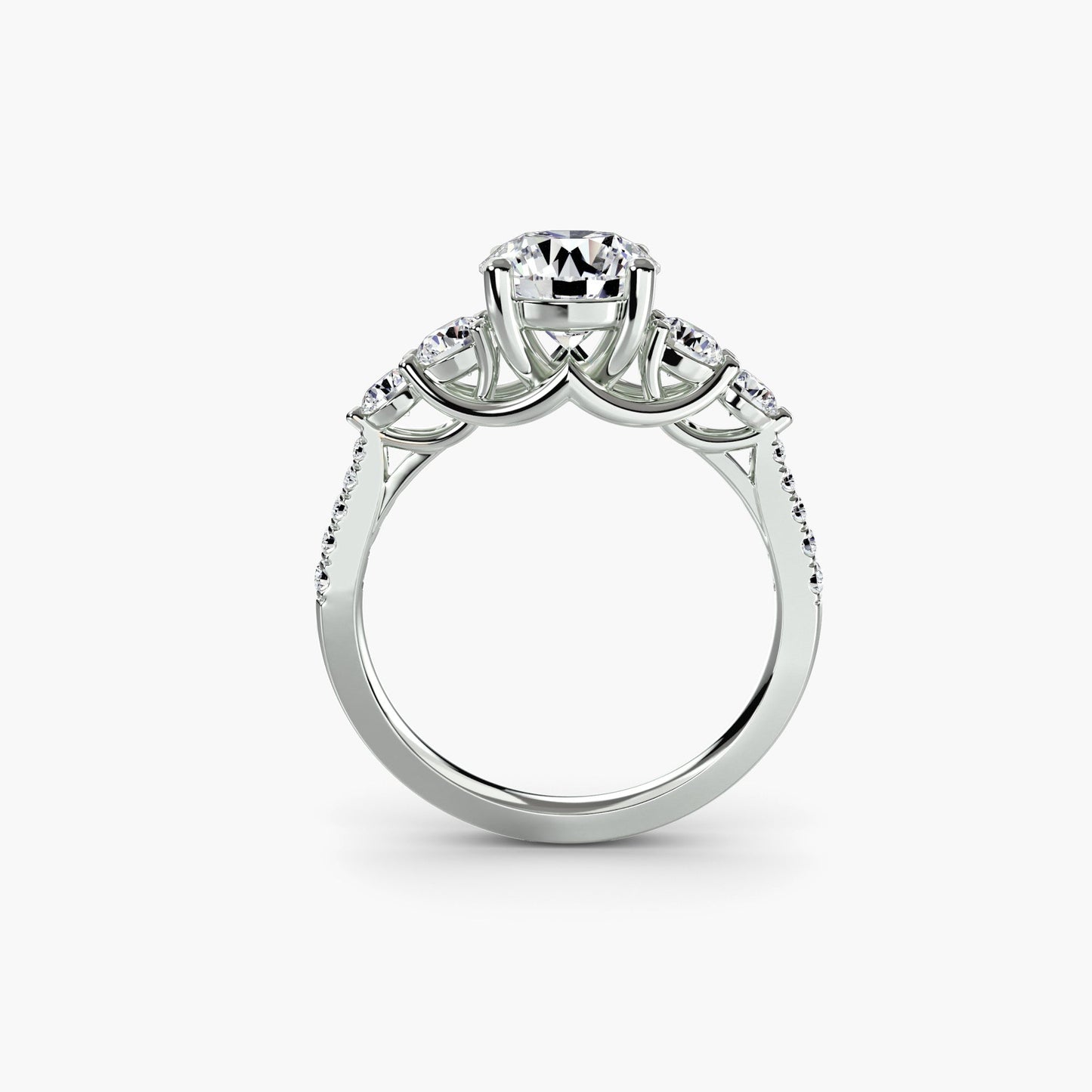 five stone ring with pavé band ag & co jewellery