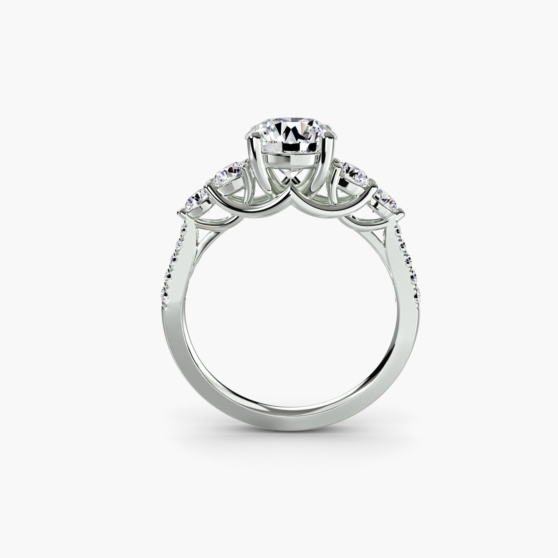 Five Stone Ring with Pavé Band AG & CO Jewellery