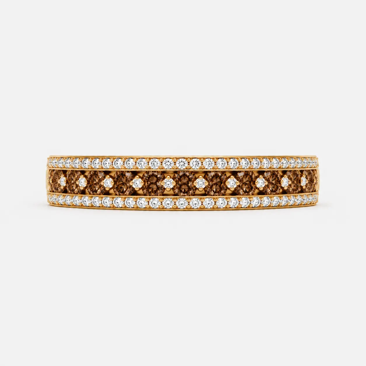 riviera champagne & white diamond eternity band