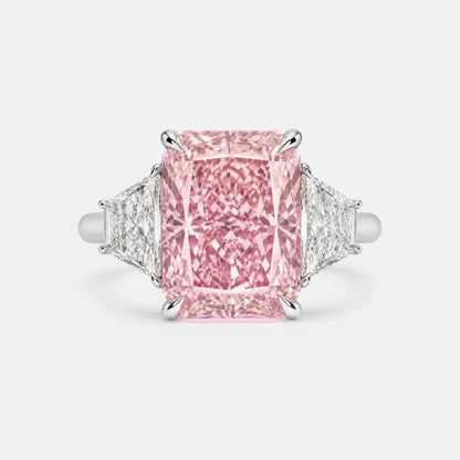 Rosalia Radiant Pink Diamond Trapezoid Trilogy Ring AG & CO Jewellery