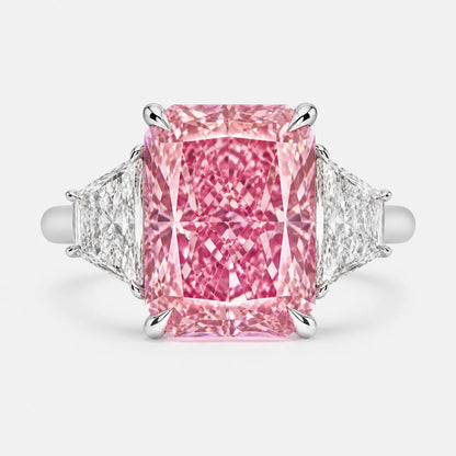 Rosalia Radiant Pink Lab-Grown Diamond Trapezoid Trilogy Ring