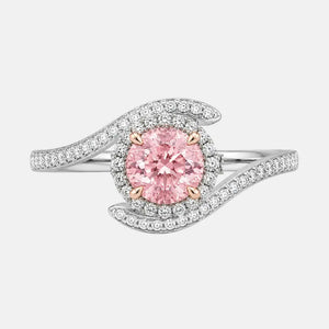 Rosalie Pink Lab-Grown Diamond Bypass Halo Engagement Ring