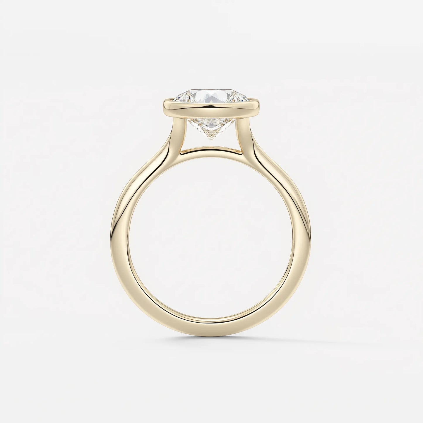 round bezel solitaire engagement ring — 18k yellow gold | lab grown diamond (1ct – 10ct) ag & co jewellery