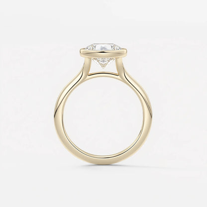 Round Bezel Solitaire Engagement Ring — 18K Yellow Gold | Lab Grown Diamond (1ct – 10ct) AG & CO Jewellery