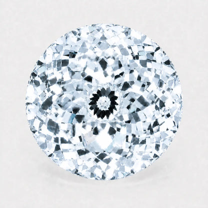 Round Portuguese diamond in an icy colourless tone