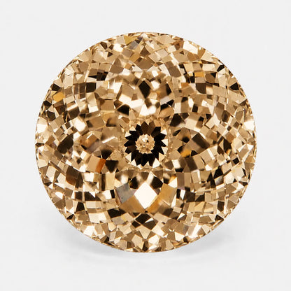 Round Portuguese diamond in a champagne tone