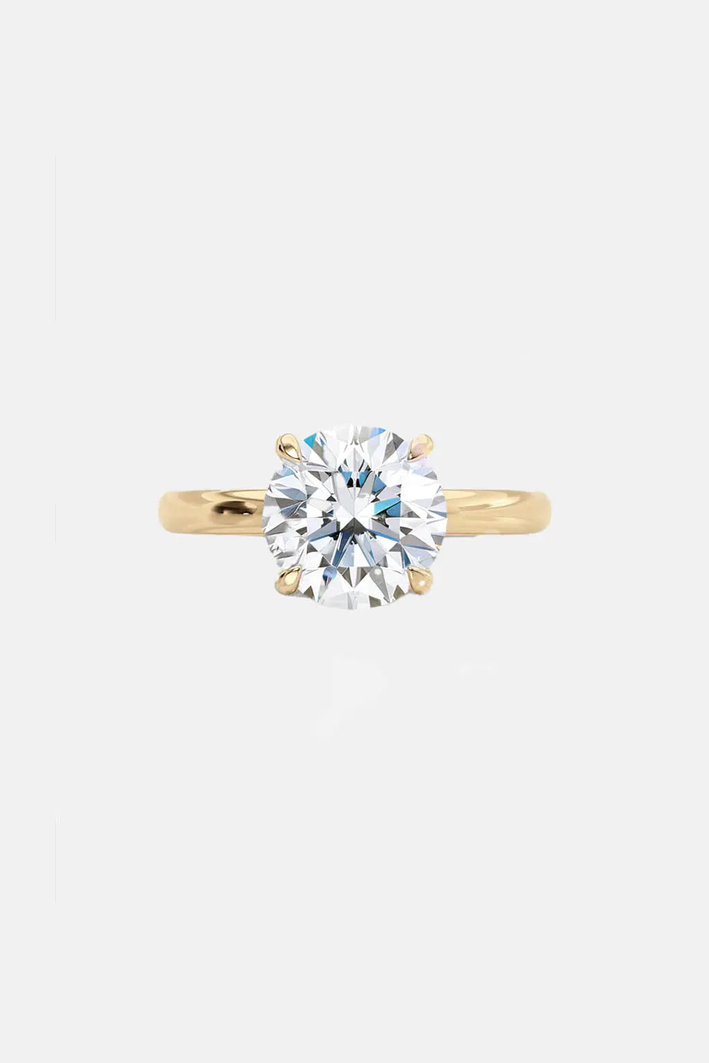 round solitaire cathedral lab grown diamond engagement ring 14k gold ag & co jewellery