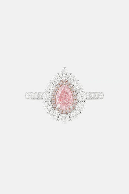 SERAPHINA - Pink Pear Double Halo Ring AG & CO Jewellery