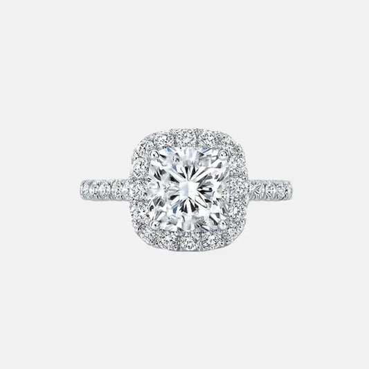 SERENA - Cushion Cut Halo Pavé Lab Diamond Engagement Ring AG & CO Jewellery