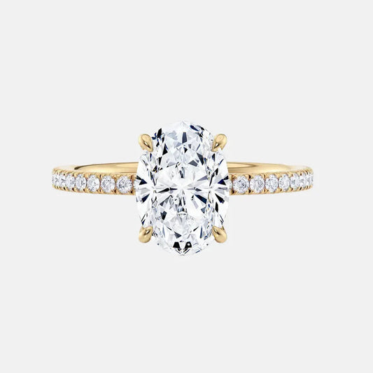 SOPHIE Oval Hidden Halo Pavé Band AG & CO Jewellery