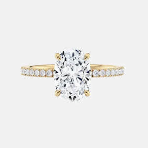 SOPHIE Oval Hidden Halo Pavé Band