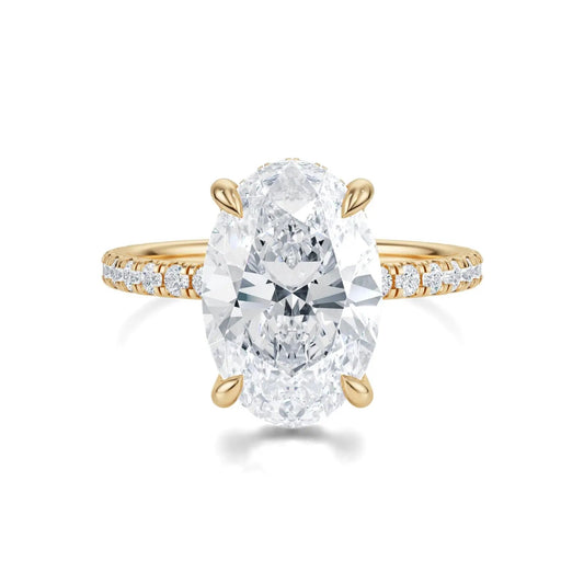 SOPHIE oval hidden halo pavé engagement ring AG & CO Jewellery