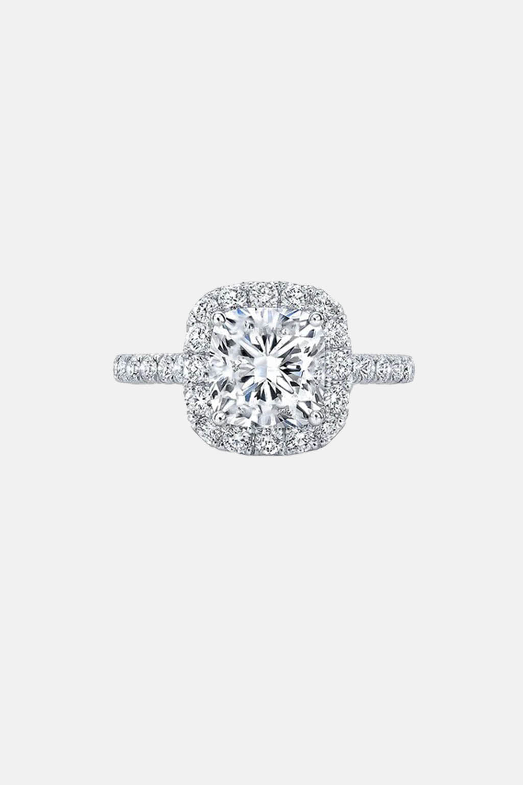 Serena - Cushion Cut Halo Lab Grown Diamond Engagement Ring - 18K White Gold AG & CO Jewellery